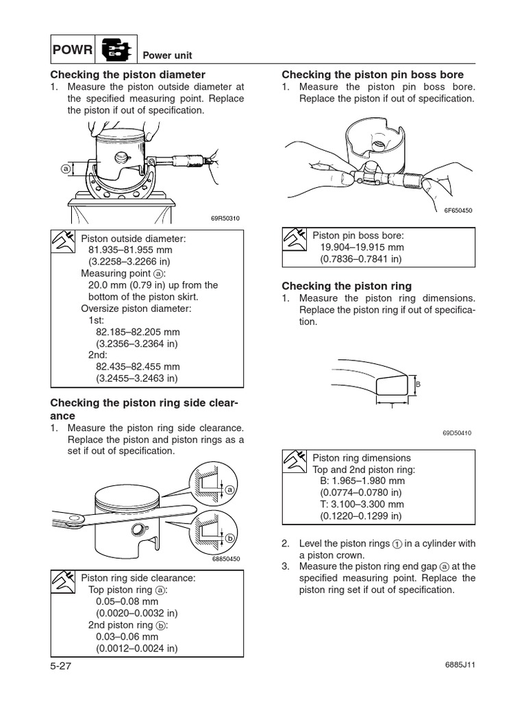 Checking piston and ring specifications | PDF | Piston | Vehicle Parts
