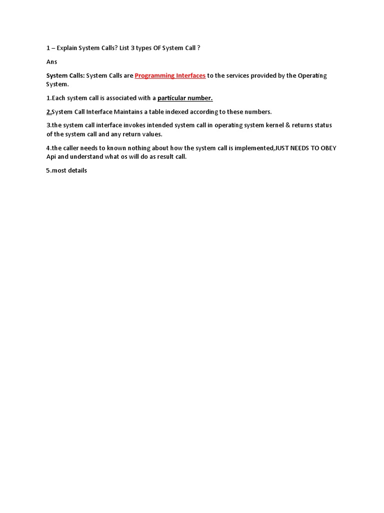 Unit Test 1 Answer Osy | PDF