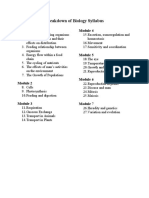 Biology Syllabus Break Down