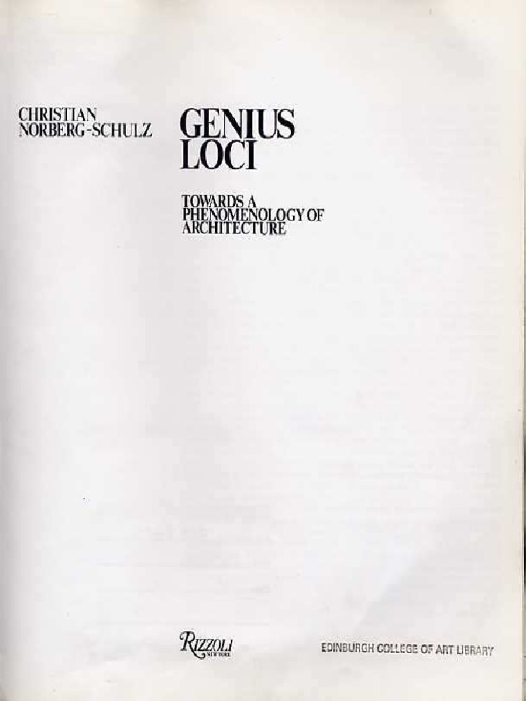 Christian Norberg Schulz Genius Loci To PDF