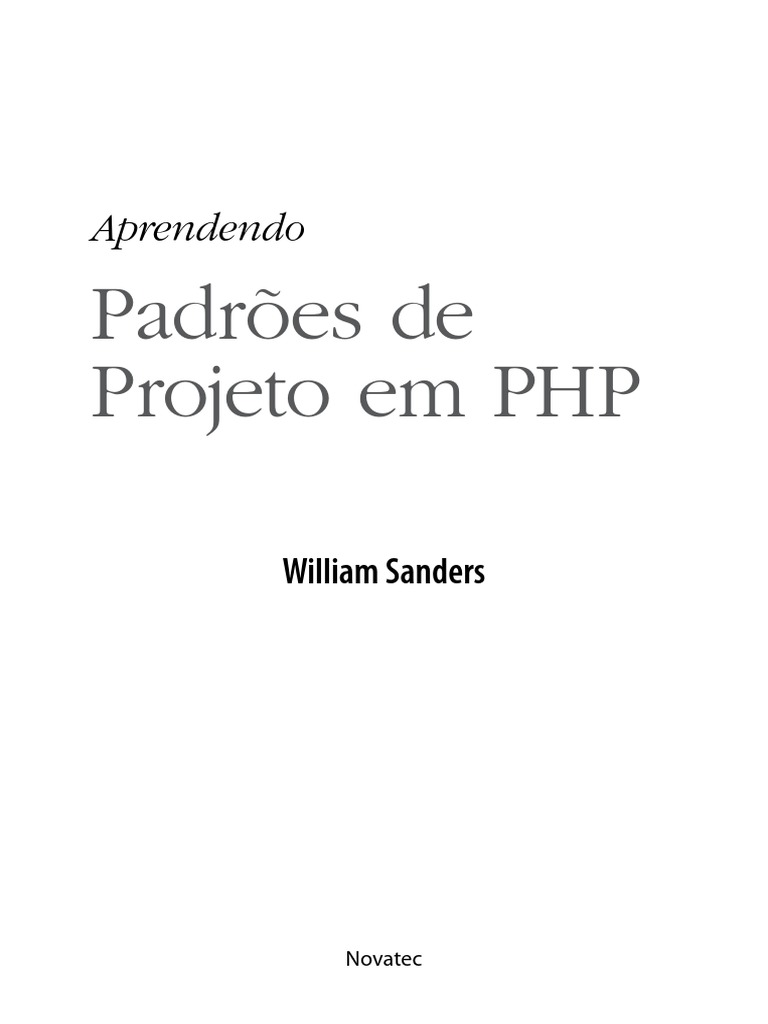 Padr es de projeto em php pdf programa o orientada a objetos