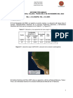 Informe Del Sismo de 5.2 ML A 40 KM Al Este de Mancora Talara - Piura