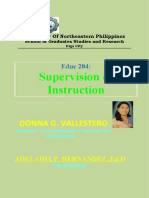 University of Northeastern Philippines Educ 204 Supervision of Instruction Quiz #1
