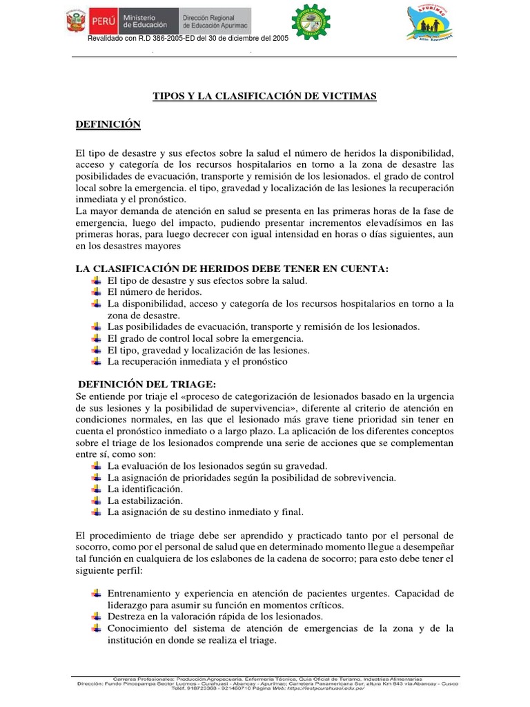 Clasificación de Víctimas en Emergencias | PDF | Hospital