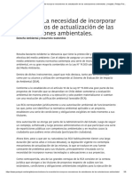 La Necesidad de Incorporar Mecanismos de Actualización de Las Autorizaciones Ambientales.