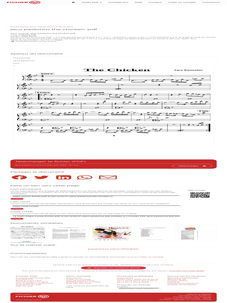 Jaco Pastorius - The Chicken PDF | PDF | Facebook | Logiciel
