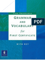Grammar and Vocabulary For First Certificate Longman