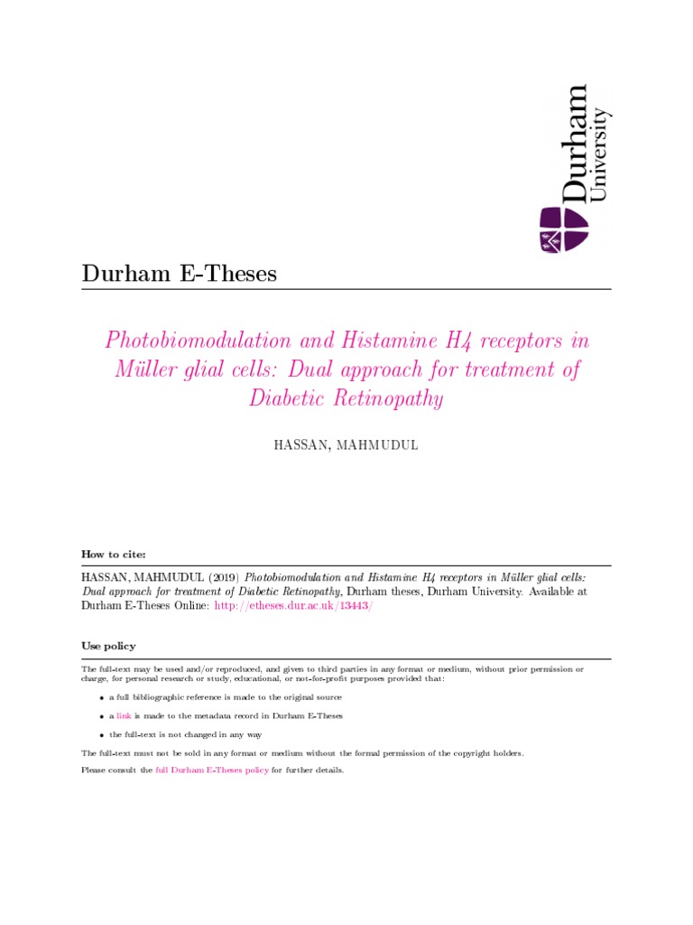 Hassan Thesis Final Draft | PDF | Retina | Electromagnetic Spectrum