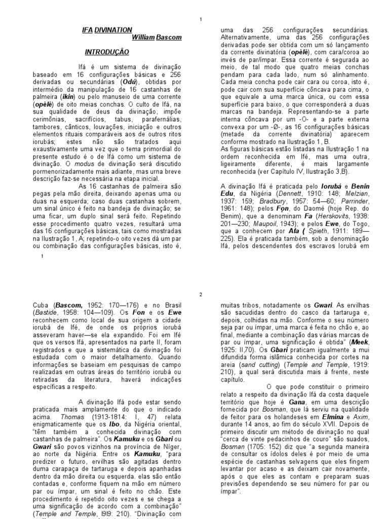 William Bascom - Primeira Parte | PDF | Padre | Sacrifício