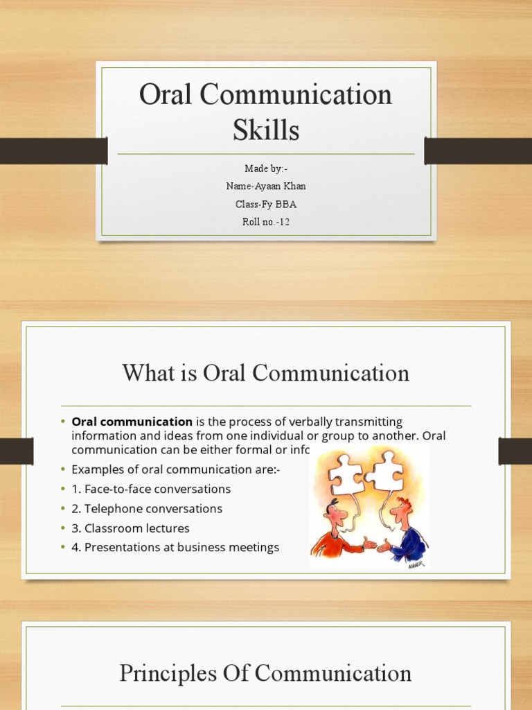 Understanding Oral Communication Skills | PDF | Communication | Body ...