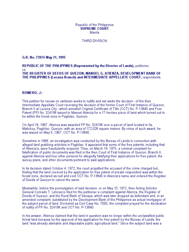 Republic v. Register of Deeds of Quezon, G.R. No. 74974, 21 May 1995