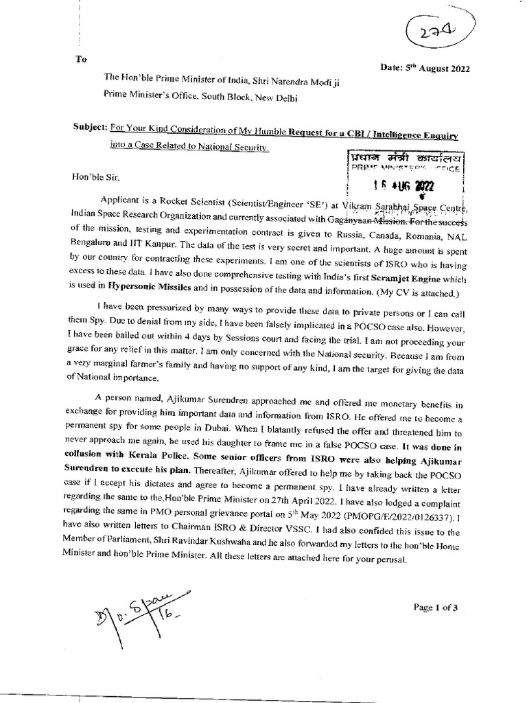 Letter To Prime Minister and Replies by Secretary DOS PDF