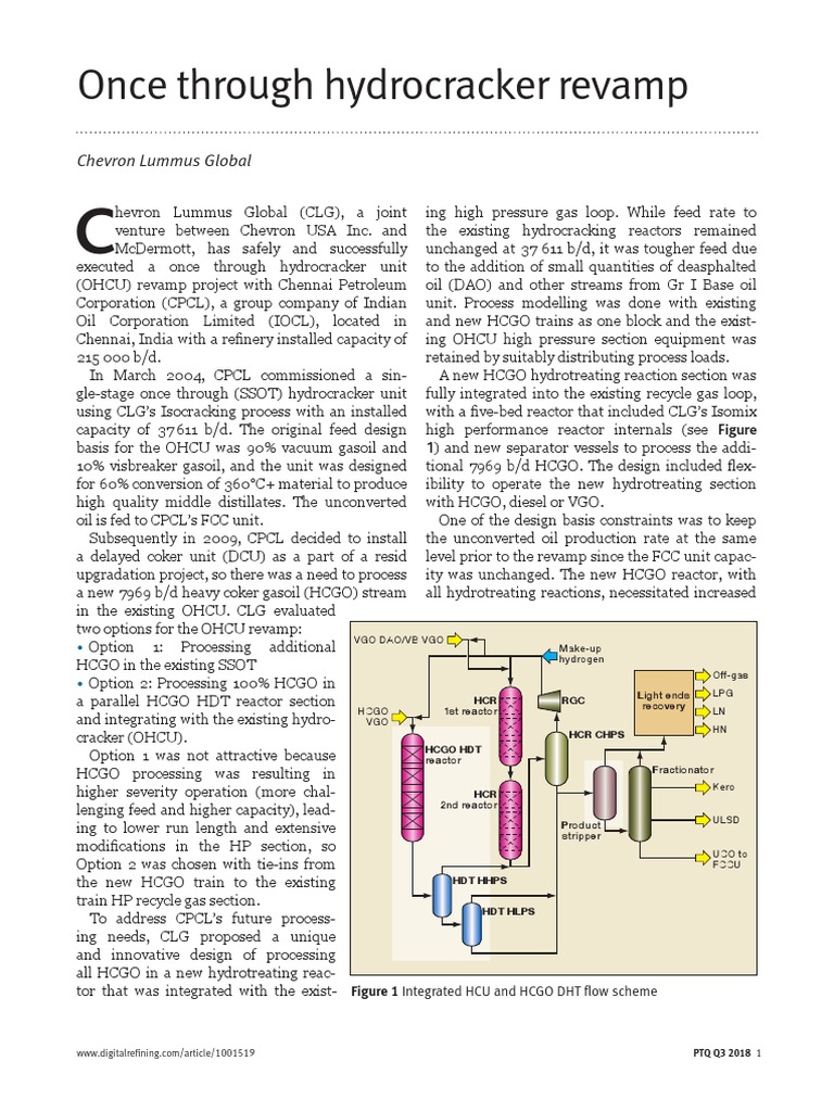 OHCU Revamp for HCGO Processing | PDF | Cracking (Chemistry) | Oil Refinery
