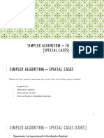 Simplex Algorithm - Special Cases