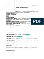 Formato informe psicopedagógico