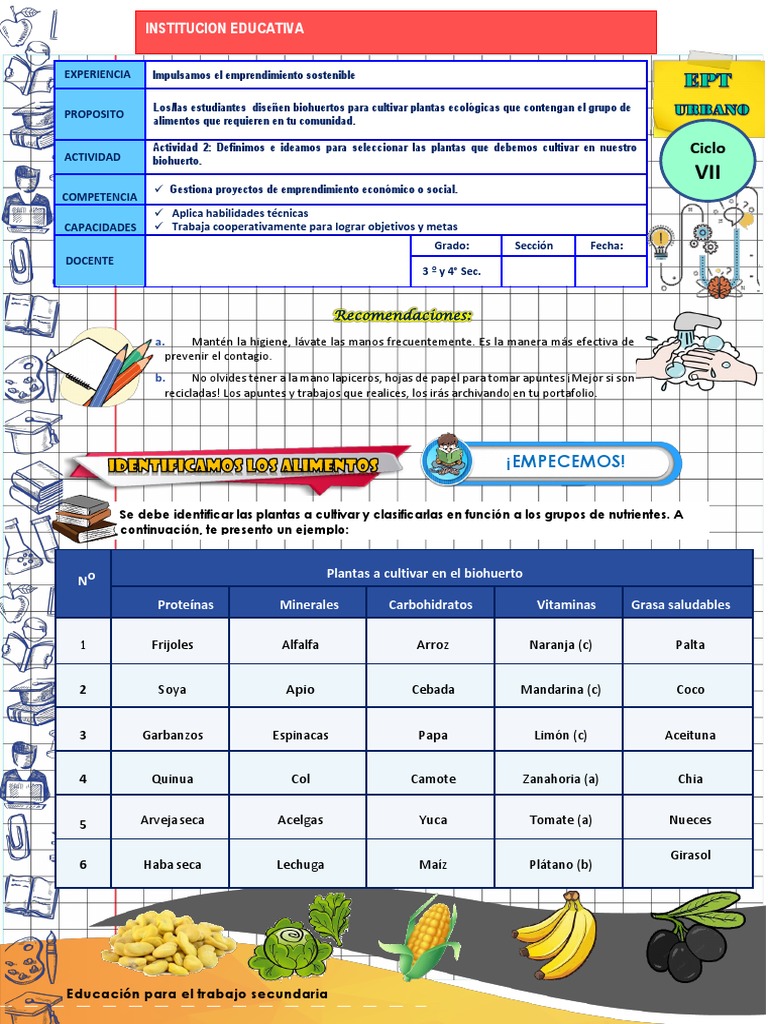 3ºy4° EPT. EXP 06 - ACTV 02 | PDF | Alimentos | Nutrientes