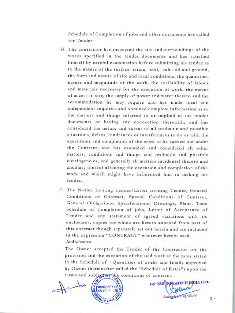 Agreement & DLOA - Site & Infrastructure | PDF