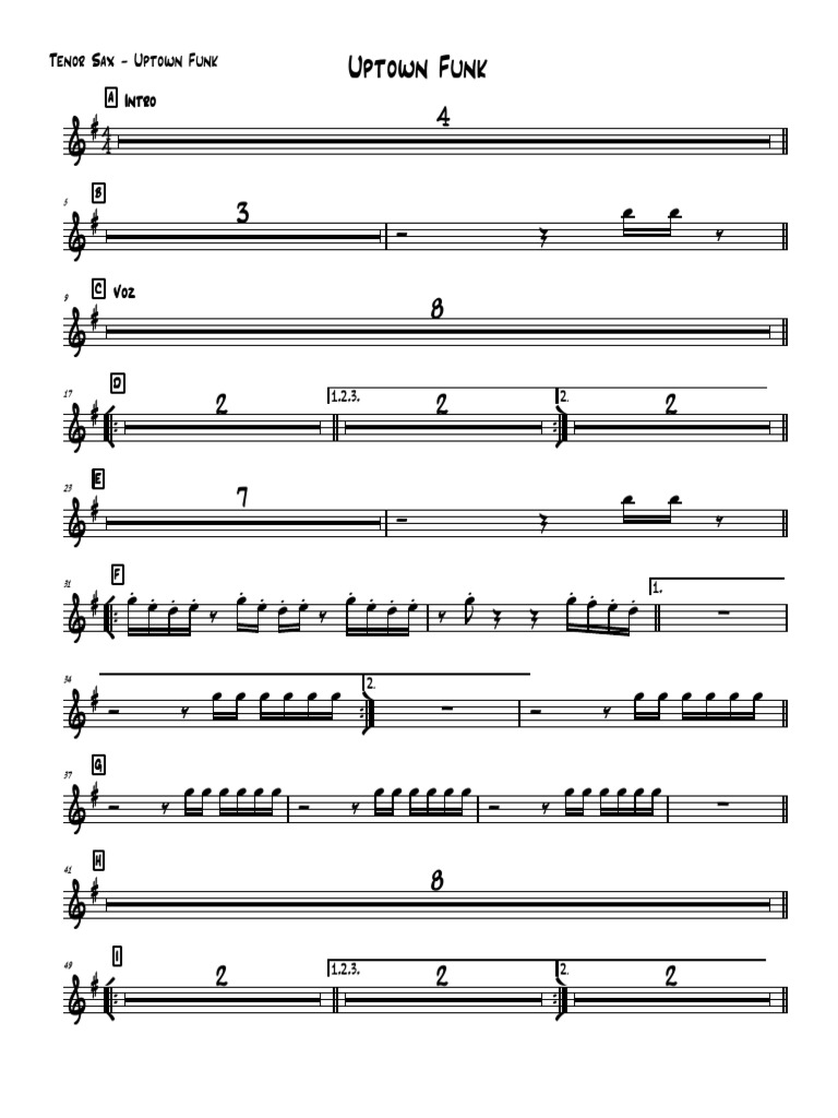 078 Uptown Funk Tenor Sax PDF