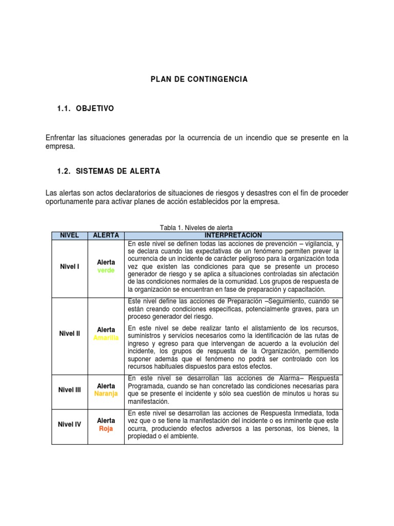 Plan de Contingencia | PDF | Primeros auxilios | Emergencia
