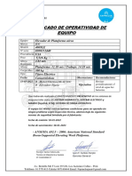 Certificado de Operatividad JLG 4069le