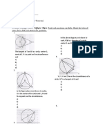 Name: - For Form: 4 - Mathematics Pre-Test# (2circle Theorem)
