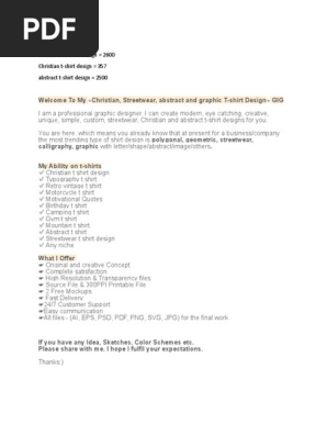T-shirt gig Description
