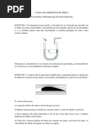 1 Lista de Exercícios de Física - 2017.2