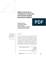 Hábitos de Lectura y Estudio Relacionados Al Rendimiento Académico ESPAÑA