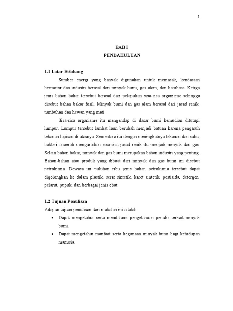 Makalah Minyak Bumi