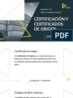Presentación-Certificado y Certificaciones de Origen
