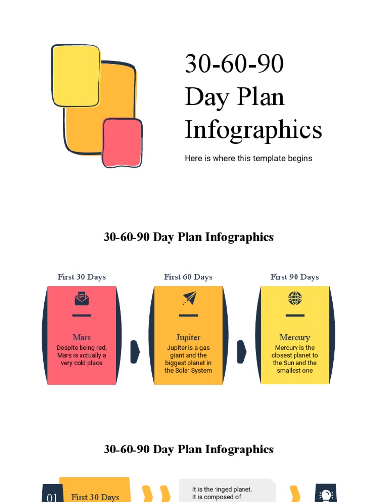 30 60 90 Day Plan Infographics by Slidego Download Free PDF Planets