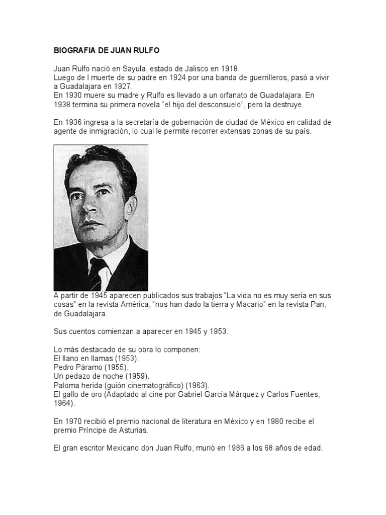 Biografia de Juan Rulfo | PDF