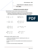 Sistemas de Ecuaciones Lineales: 1) Encontrar Analíticamente El Conjunto Solución de Los Siguientes Sistemas