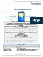 Plantilla de Idea de Negocio Etapa 1 Camino de Nuevos Negocios