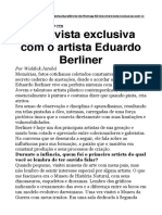 Entrevista com o artista Eduardo Berliner