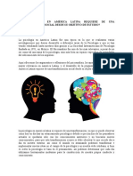 La Psicología en América Latina Requiere de Una Transformación Social Desde Su Objetivo de Estudio