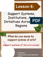 Lesson 6 Support Systems, Institutions, and Initiatives Across The Regions