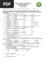 General Mathematics First QTR Exam 2022 2023