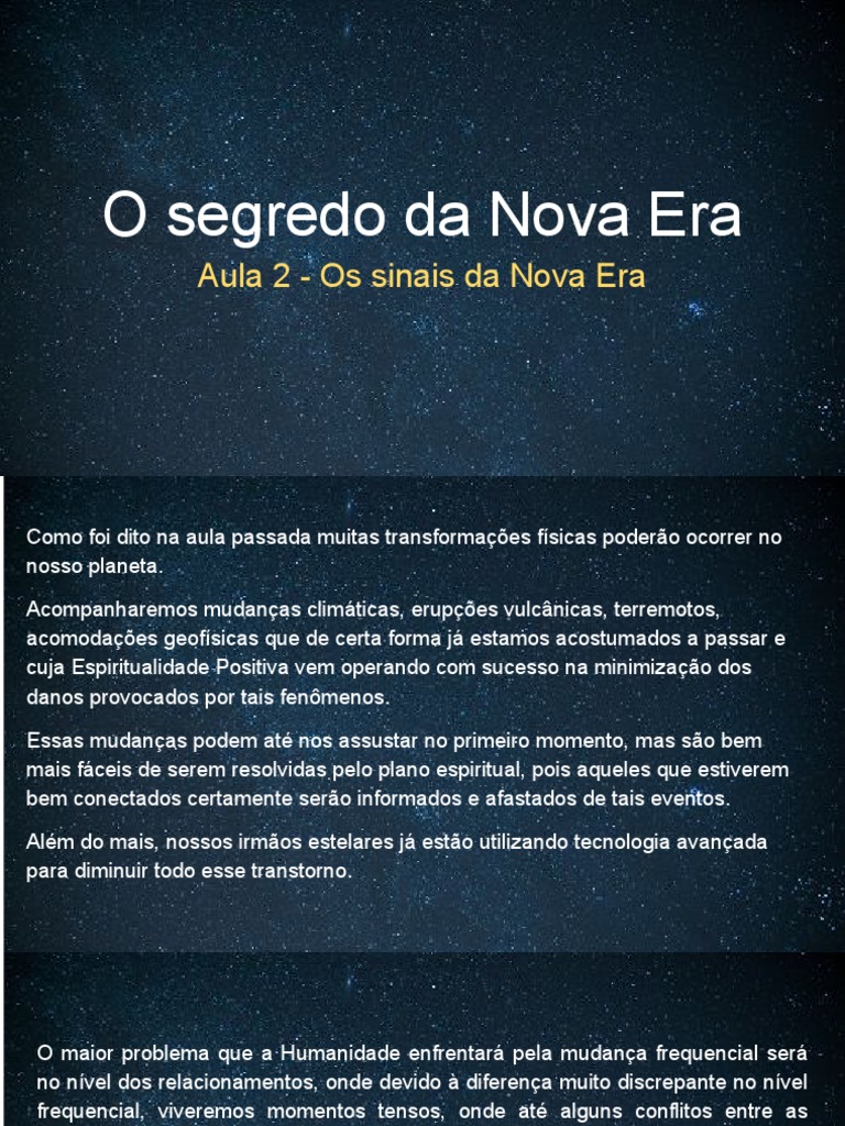 Os Sinais Da Nova Era (Aula 2) PDF