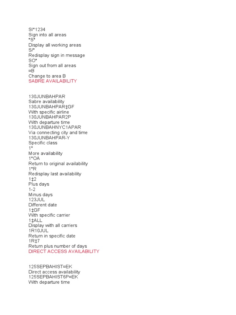 GDS Cammands | Download Free PDF | Airport | Airlines