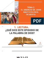 Tema 2. El Anuncio de Juan Bautista en El Desierto