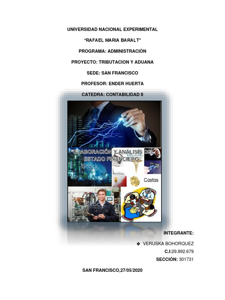Informe De Contabilidad Ii Elaboración Y Análisis Del Estado Financiero