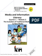 Grade-12-MIL - Q1 - Evolution of Traditional Media To New Media