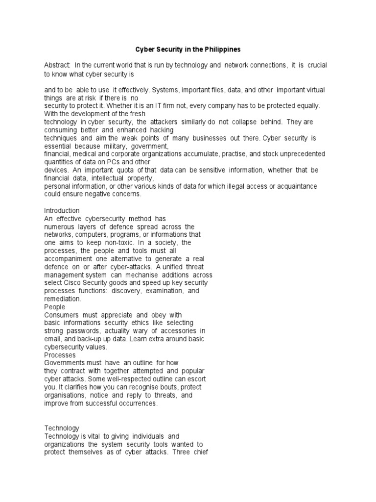 Cybersecurity Challenges in the Philippines | PDF | Computer Security ...