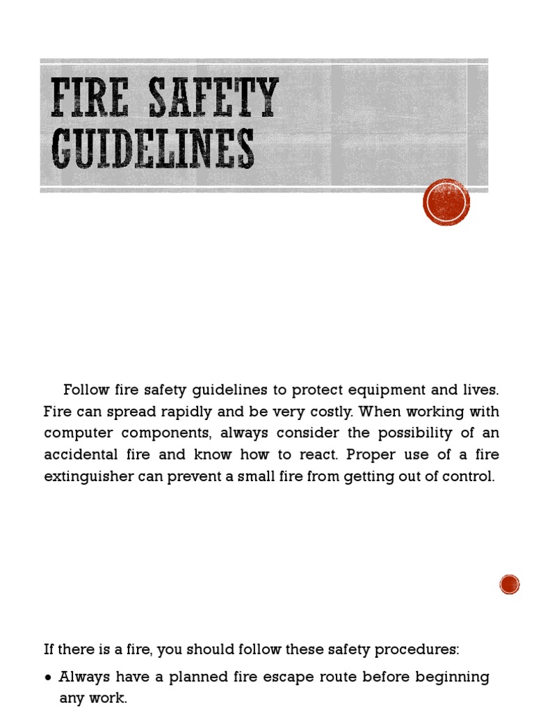Fire Safety Guidelines PDF Electrostatic Discharge Fires