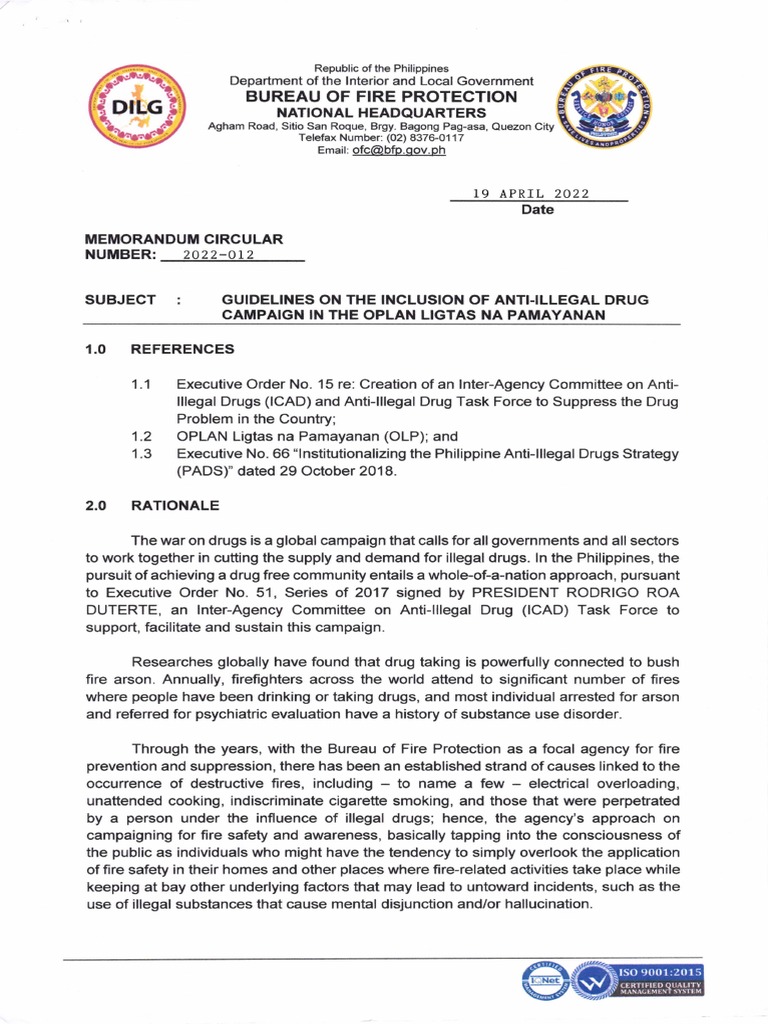 MC 2022 012 Guidelines On The Inclusion of Anti Illegal Drugs Campaign ...