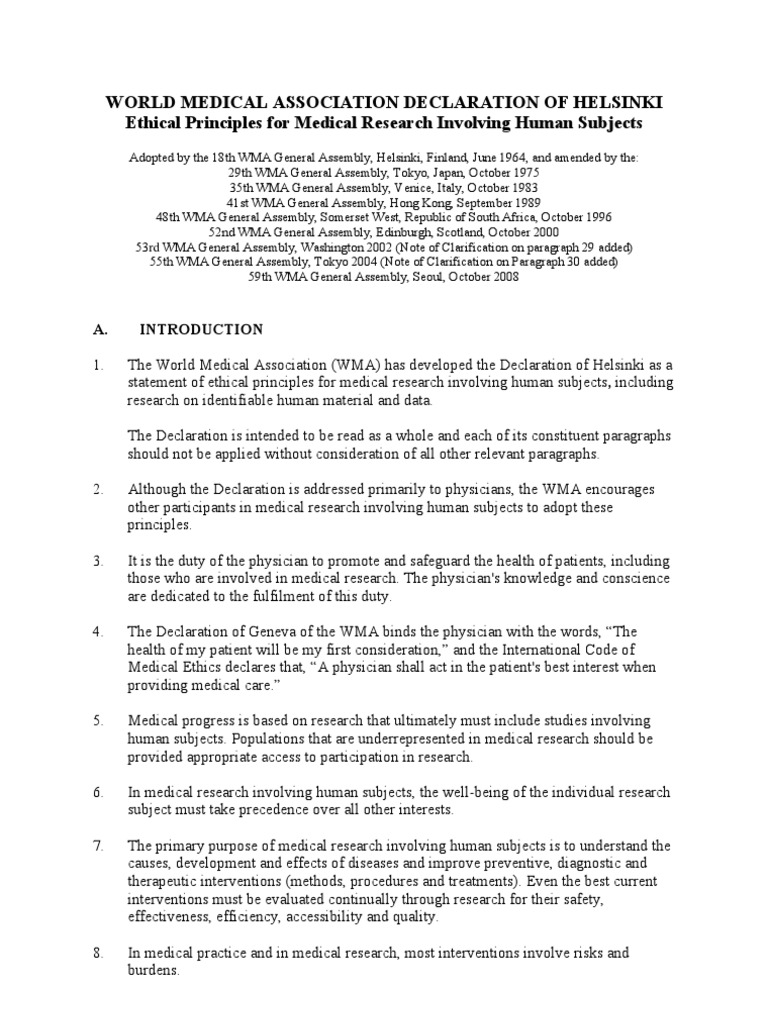Declaration of helsinki pdf
