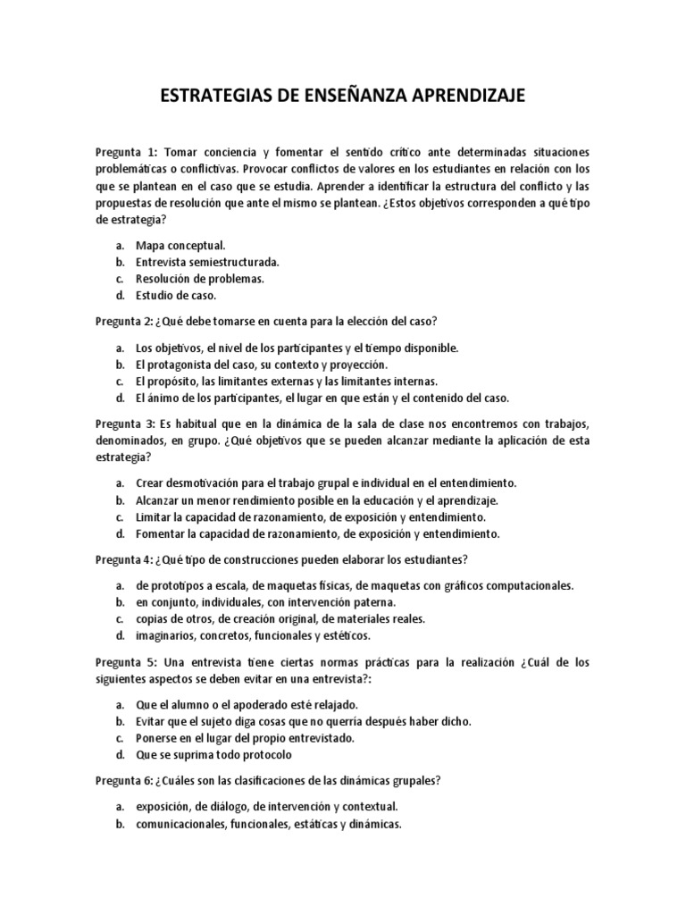 Estrategias Efectivas de Enseñanza-Aprendizaje | PDF | Aprendizaje ...