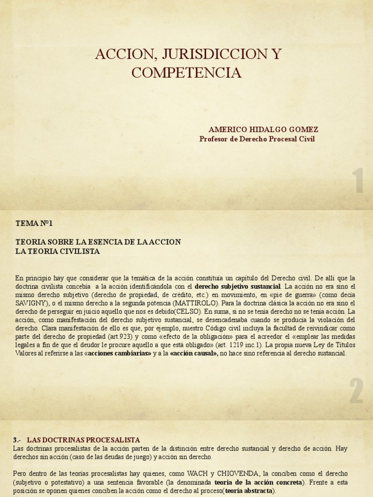 Tema 1 Accion Jurisdiccion y Competencia - Conceptos 1 | PDF ...