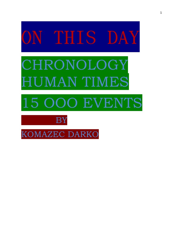 On This Day Chronology Times Pdf United Kingdom The United States